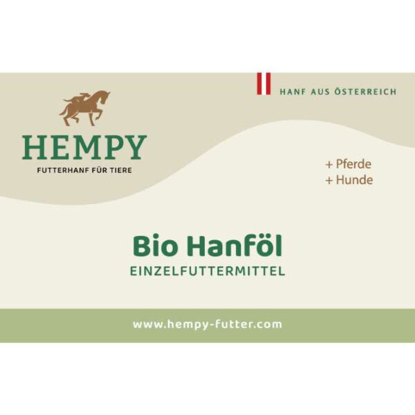 Bio Hanföl - Einzelfuttermittel - aus Österreich